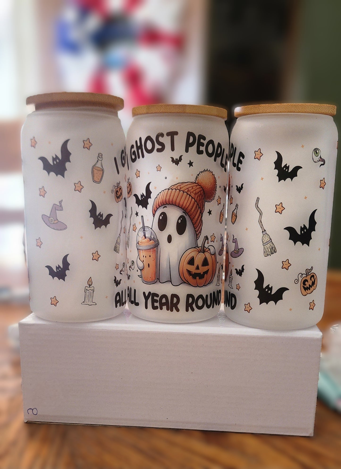 I Ghost People All Year Round 16oz Glass Tumbler