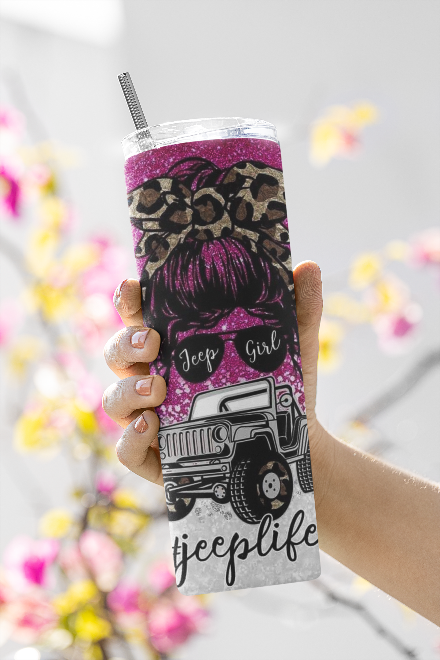 Jeep Life Glitter Tumbler