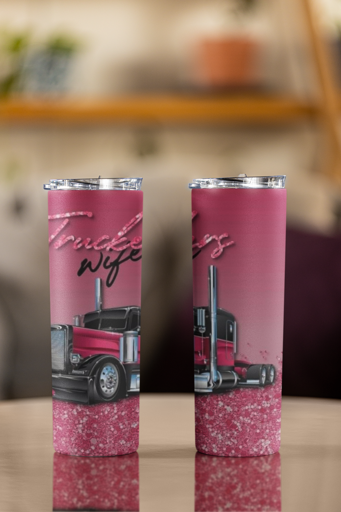 Truckers Wife Glitter Tumbler