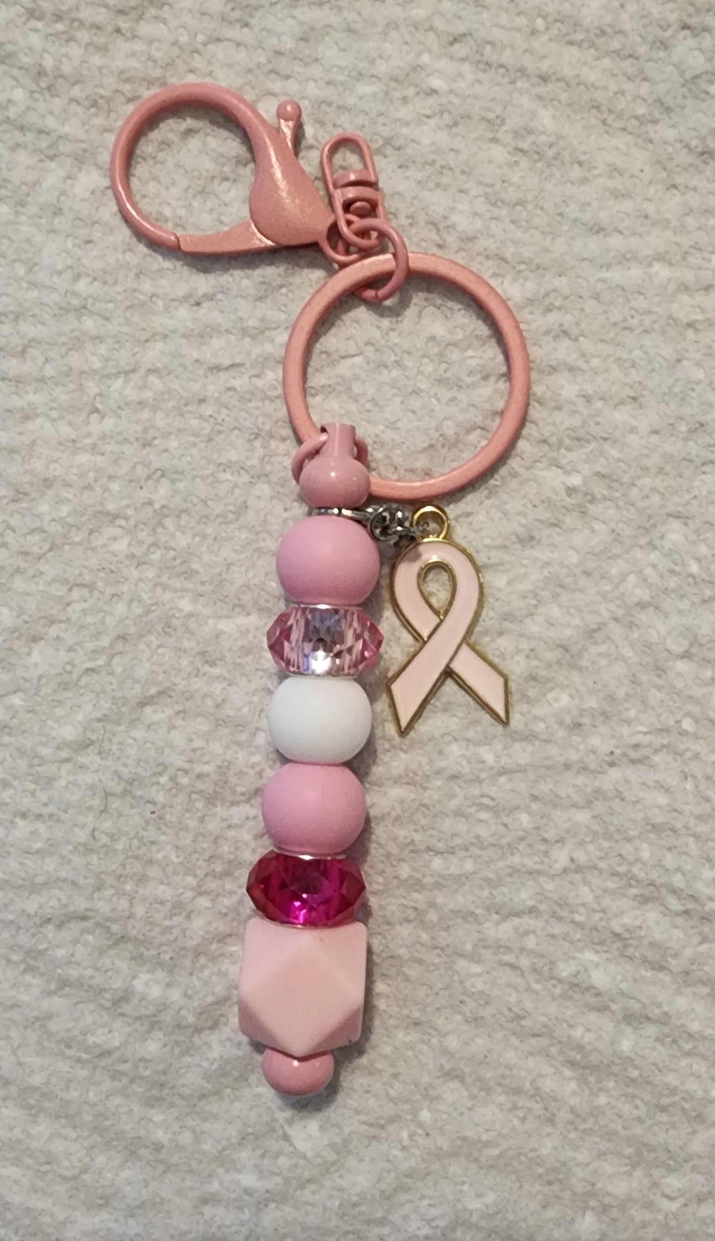 Breast Cancer Awareness Beaded Pen and Keychain Set