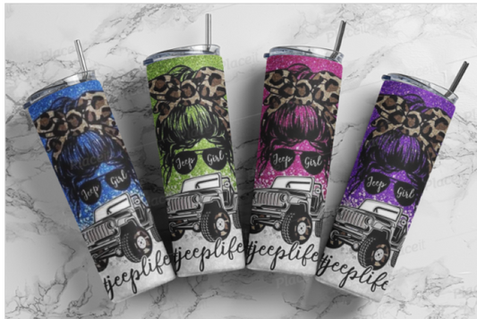 Jeep Life Glitter Tumbler